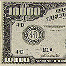 $10,000 BILL: A rare $10,000 bill dating back to the Great