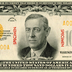 Currency: 100,000 Dollar Bill./Nthe Front Of A U.S One Hundred Thousand  Dollar Note. Poster Print by Granger Collection - Item # VARGRC0066466 -  Posterazzi