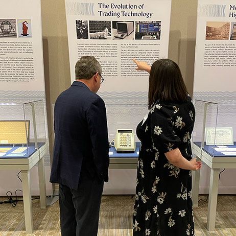 Visitors view exhibit at an industry conference in Arizona