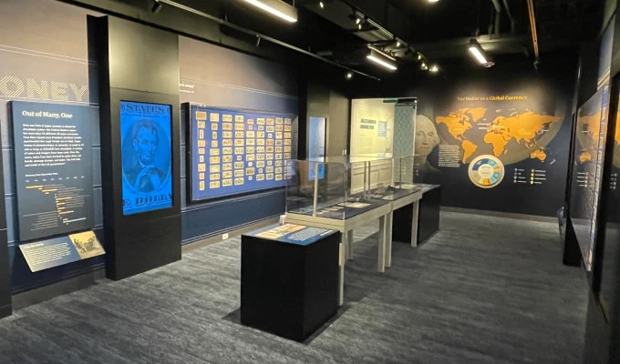 “America in Circulation” gallery at the Museum of American Finance.
